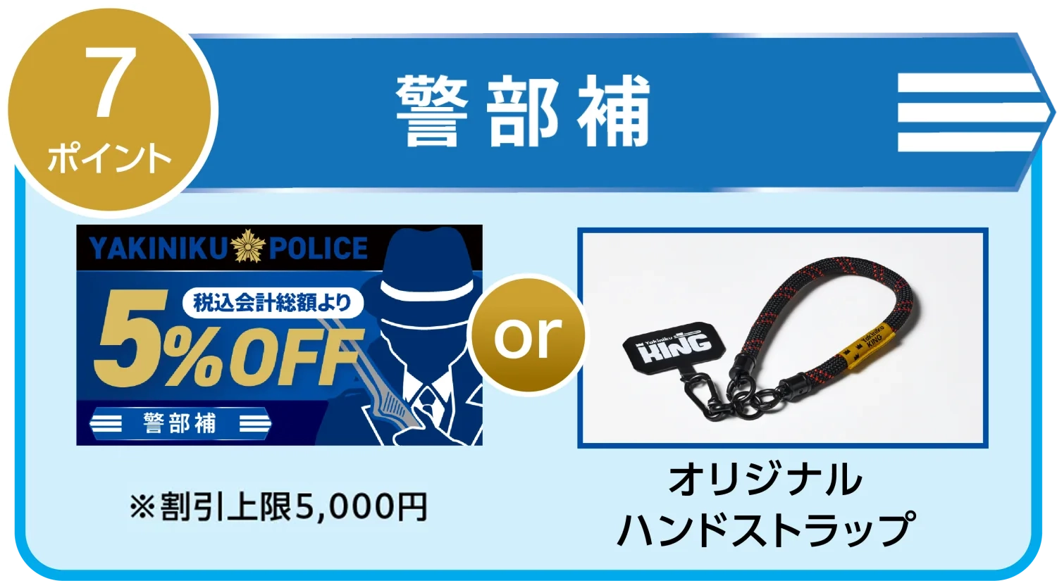 警部補 7ポイント|5%OFFクーポン または オリジナルハンドストラップ